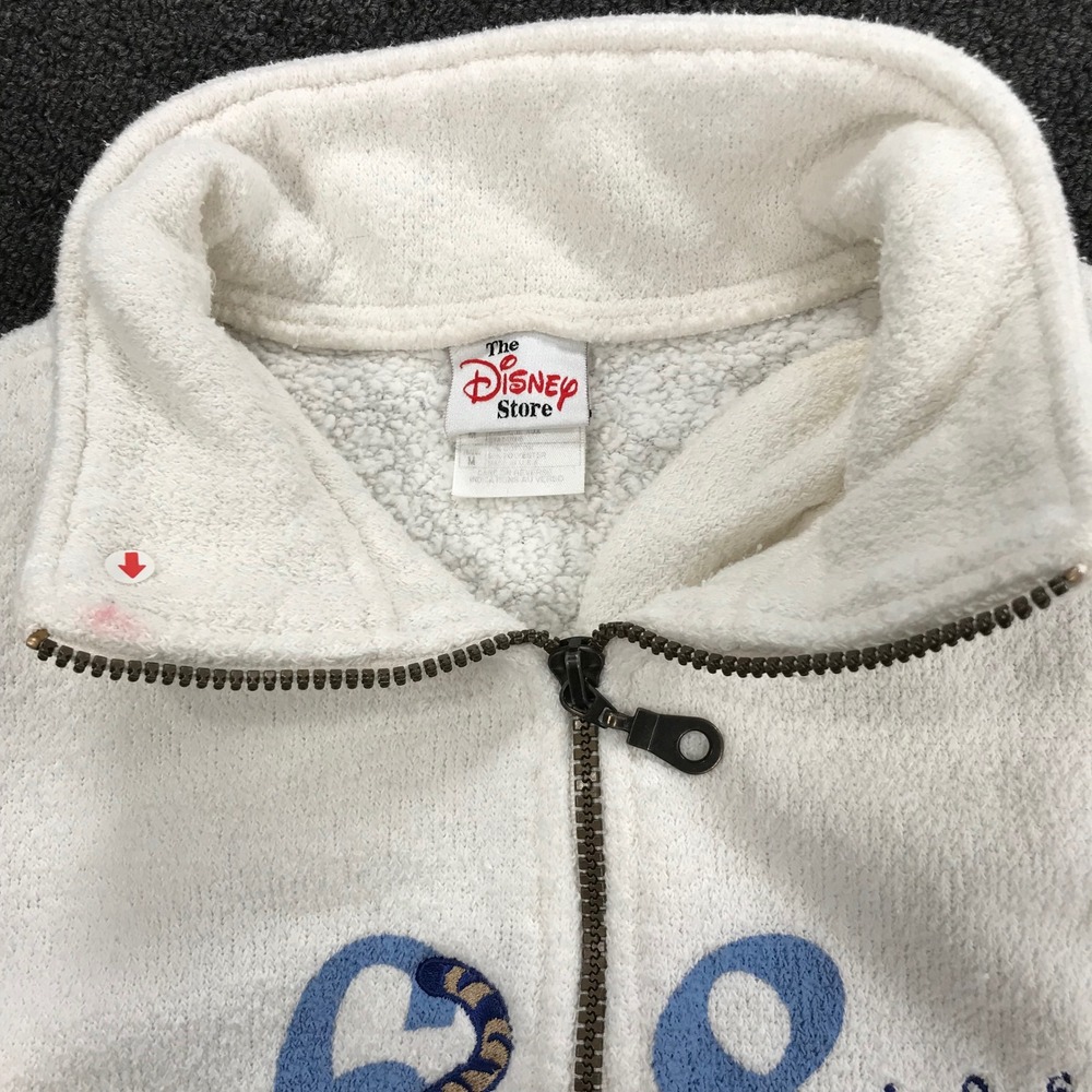 Disney Store Vintage Tigger 68 Classic Fleece Quarter Zip Pullover White Cream M - Picture 4 of 7